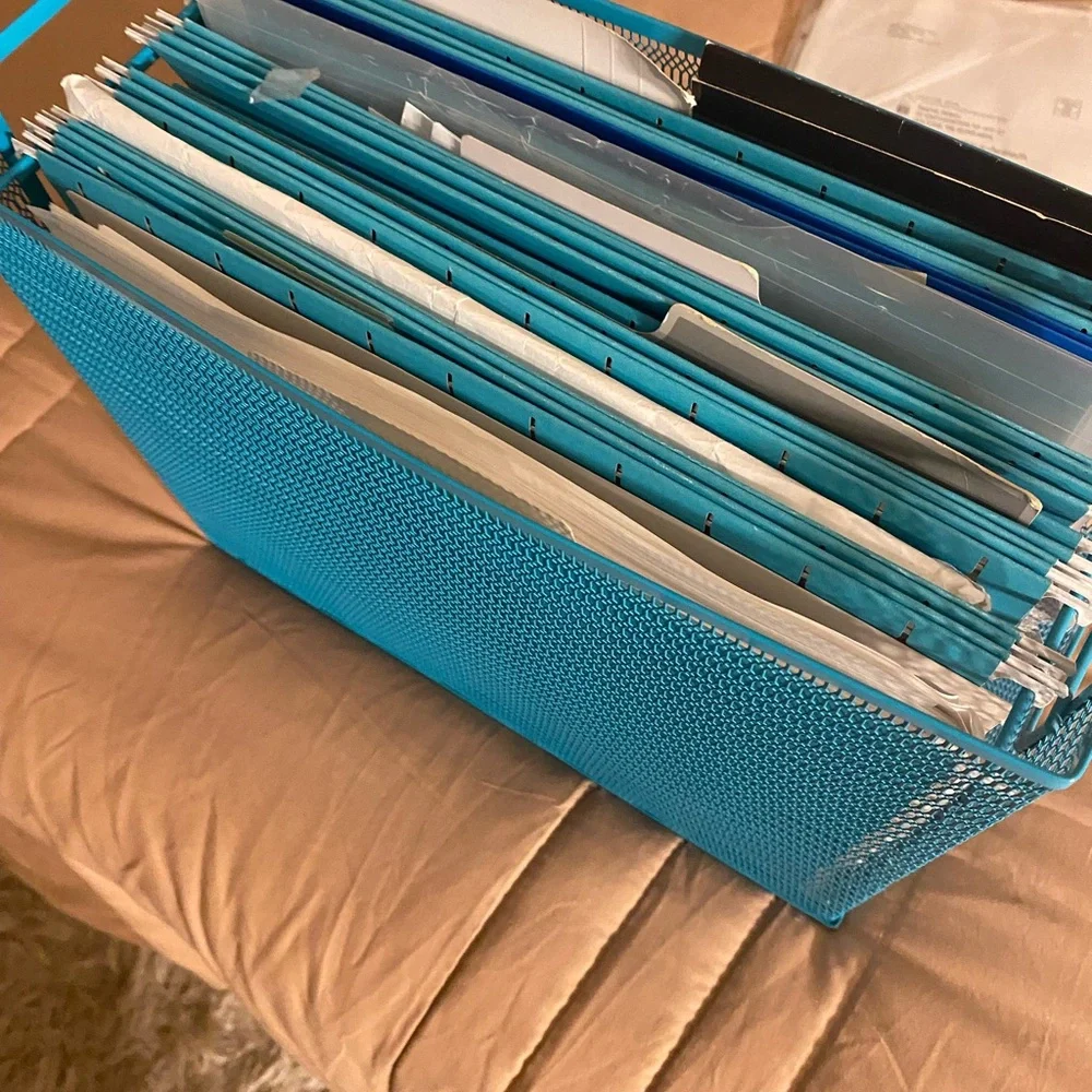Blue Mesh File Organizer